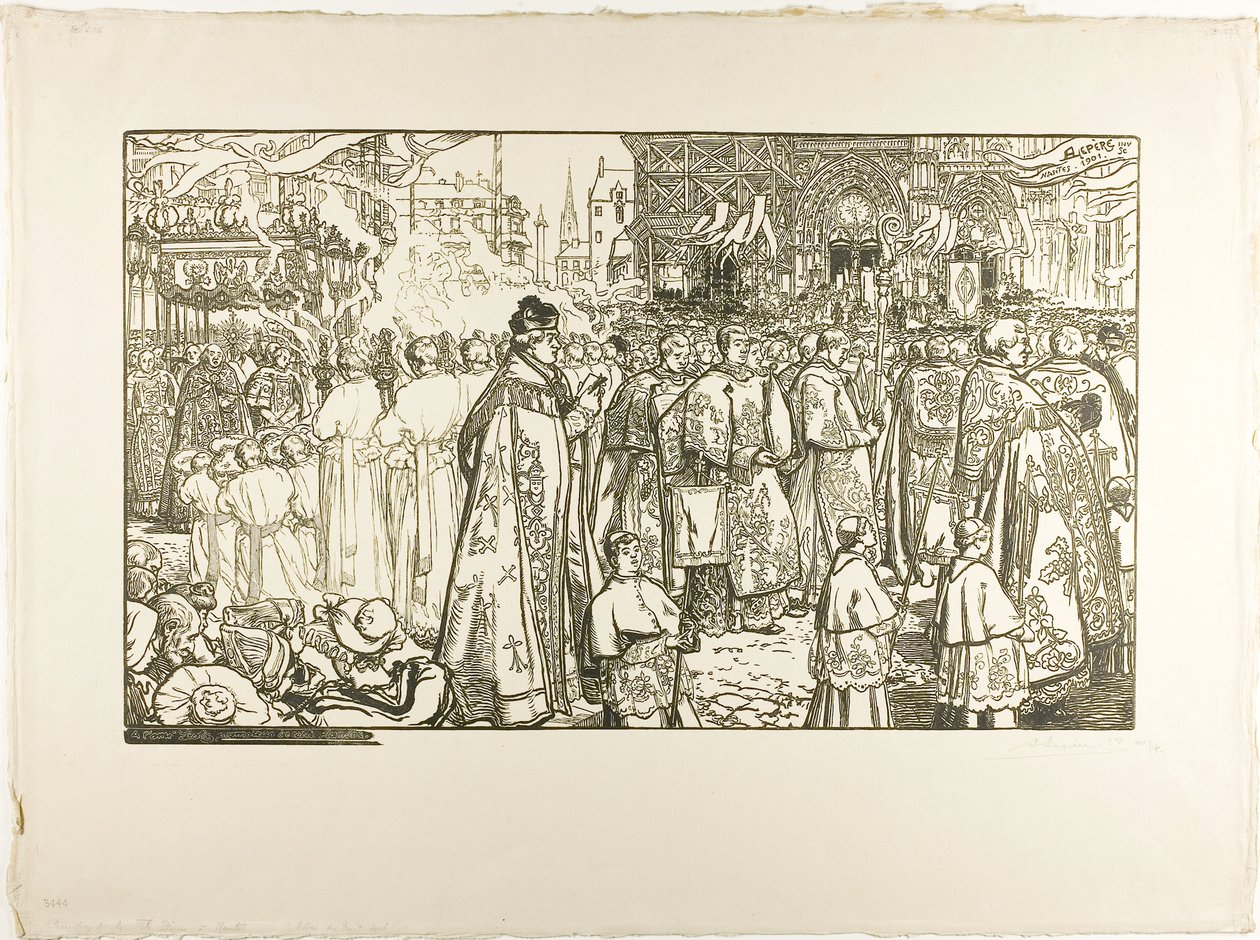 Procissão de Corpus Christi, Nantes de Louis Auguste Lepère