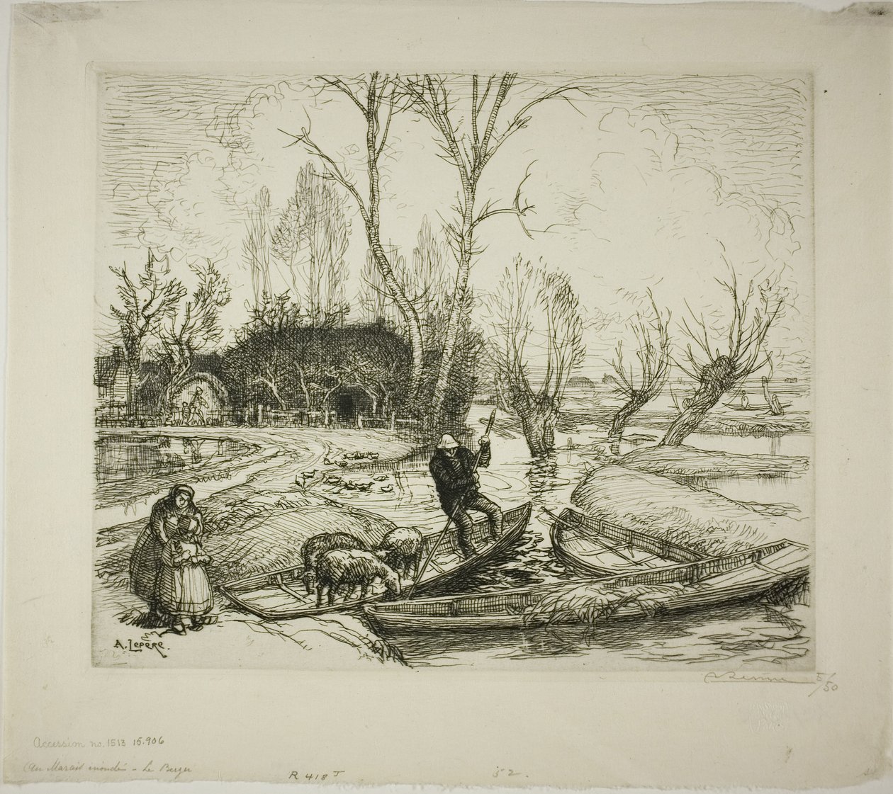 O Marais inundado: o pastor de Louis Auguste Lepère