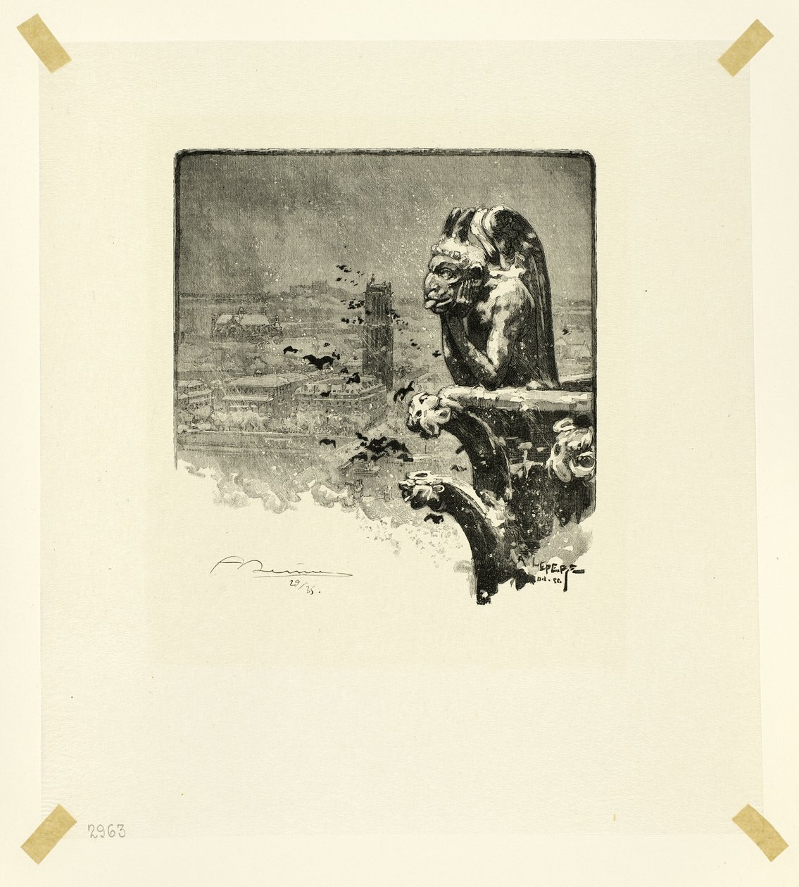 O Vampiro de Notre-Dame, placa nove de Le Long de la Seine et des Boulevards de Louis Auguste Lepère