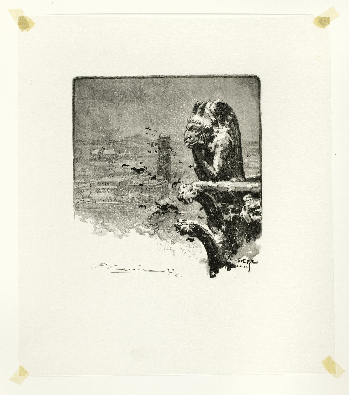 O Vampiro de Notre-Dame, placa nove de Le Long de la Seine et des Boulevards de Louis Auguste Lepère