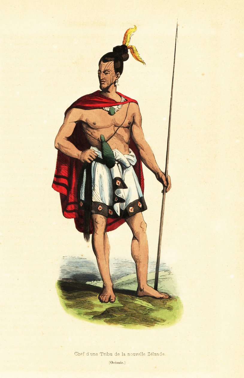 Chefe Maori de Houa-Houa (Uawa), Tolaga Bay, Ilha do Norte, Nova Zelândia de Louis Auguste de (after) Sainson