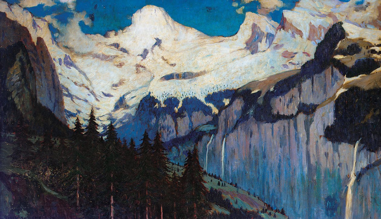 Vista nocturna de Wengen (óleo sobre tela) de Louis Augustus Sargent
