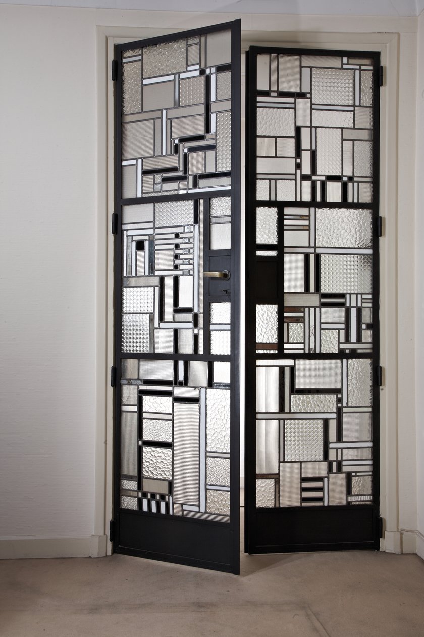 Conjunto de portas, c.1928 (vidro e ferro patinado) de Louis Barillet