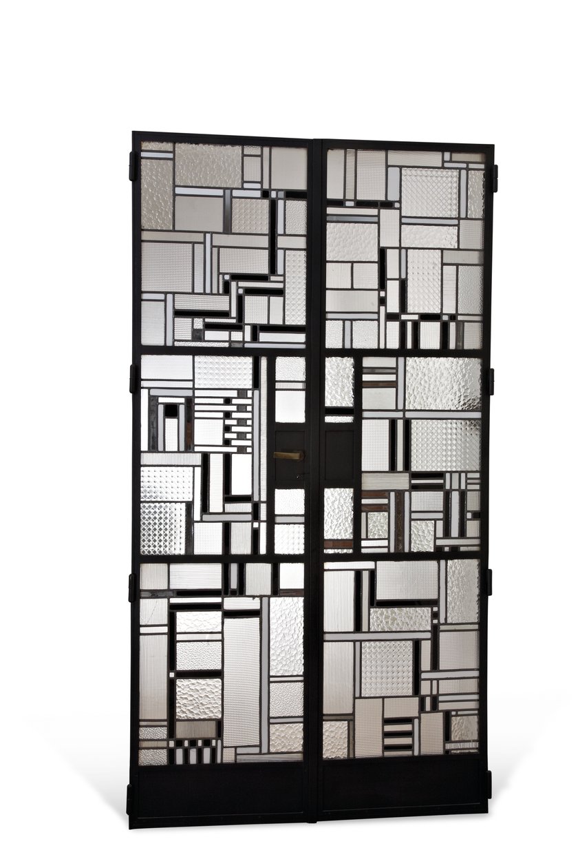 Conjunto de portas, c.1928 (vidro e ferro patinado) de Louis Barillet
