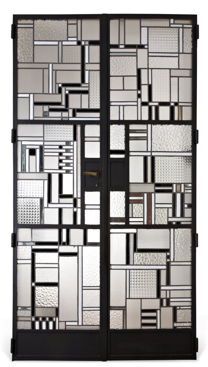 Conjunto de portas, c.1928 (vidro e ferro patinado) de Louis Barillet