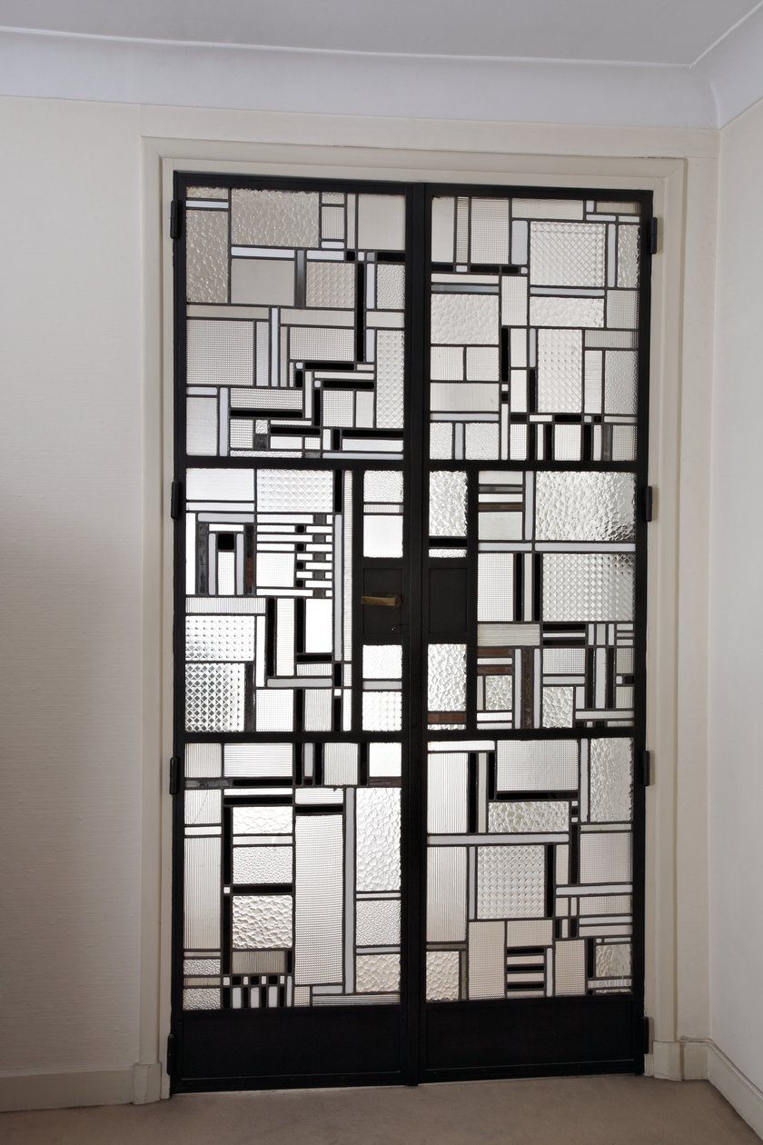 Conjunto de portas, c.1928 (vidro e ferro patinado) de Louis Barillet