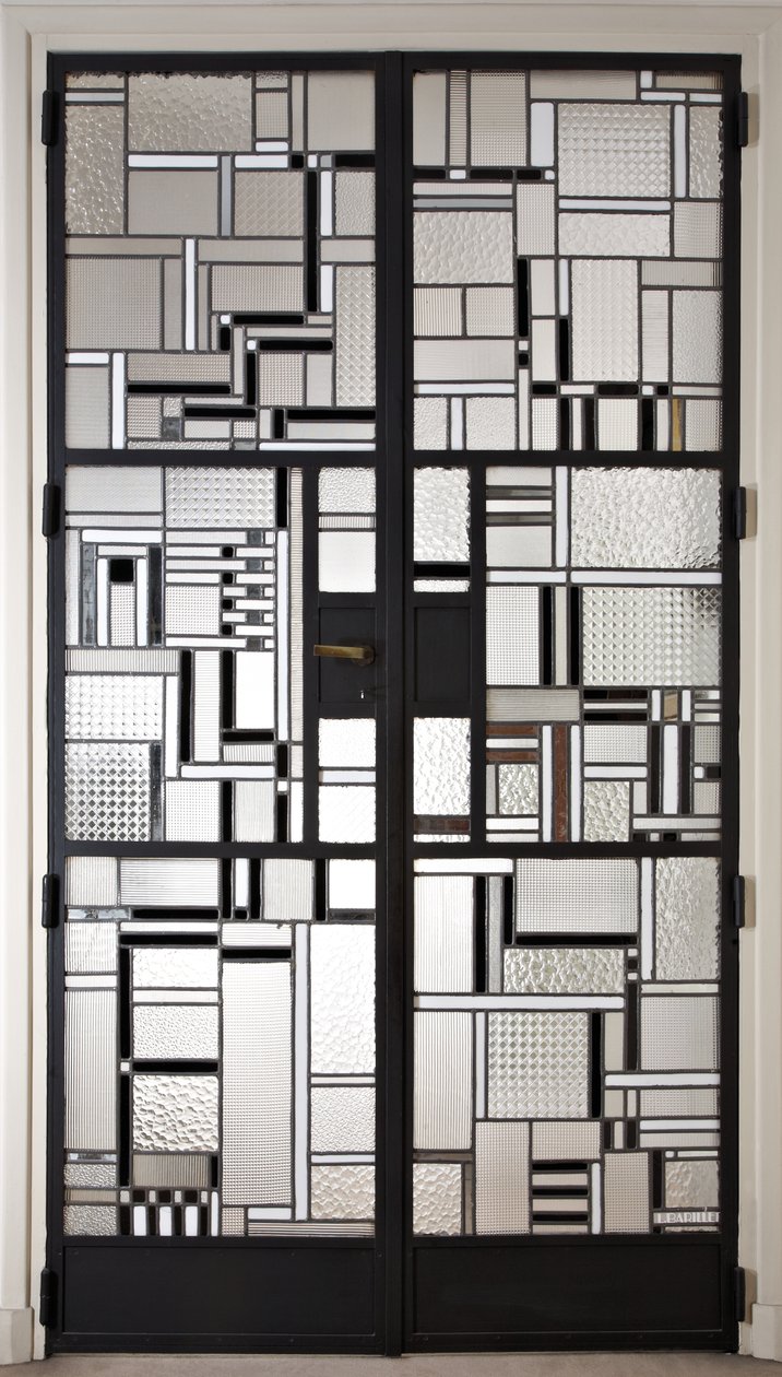 Conjunto de portas, c.1928 (vidro e ferro patinado) de Louis Barillet