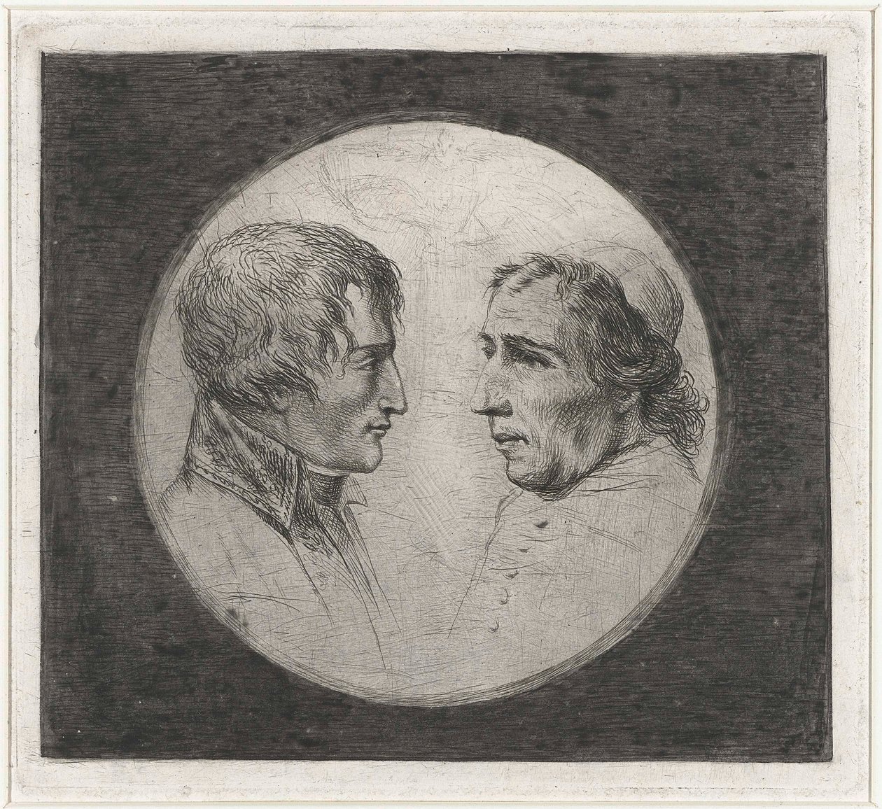 Coclers, L B, Duplo retrato de Napoleão e do Papa Pio VII (ca1805, Rijksmuseum) de Louis Bernard Coclers
