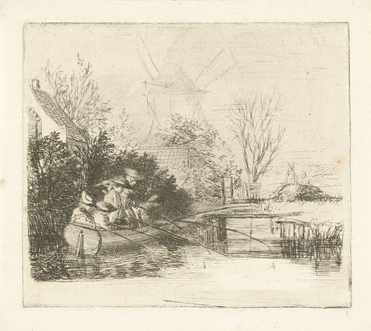 Pescadores junto a um rio de Louis Bernard Coclers