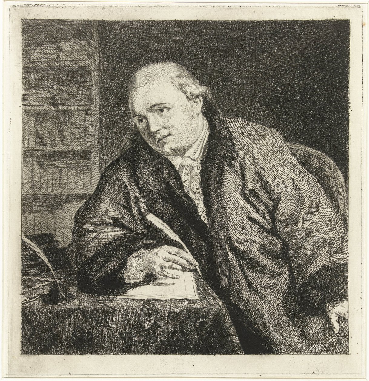 Retrato do compositor e gravador Johan Antoni Kauclitz Colizzi de Louis Bernard Coclers