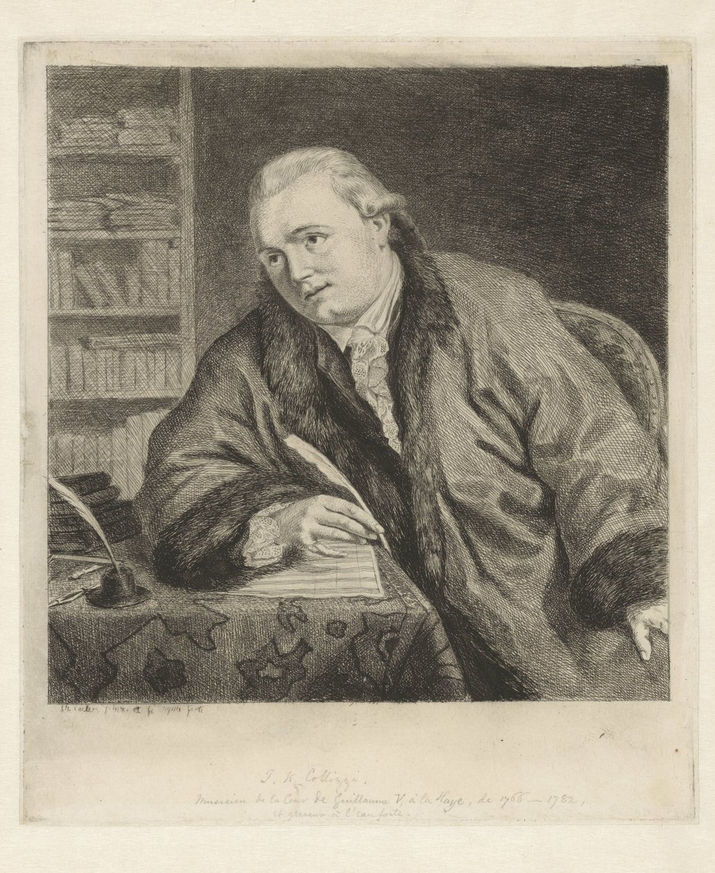 Retrato do compositor e gravador Johan Antoni Kauclitz Colizzi de Louis Bernard Coclers