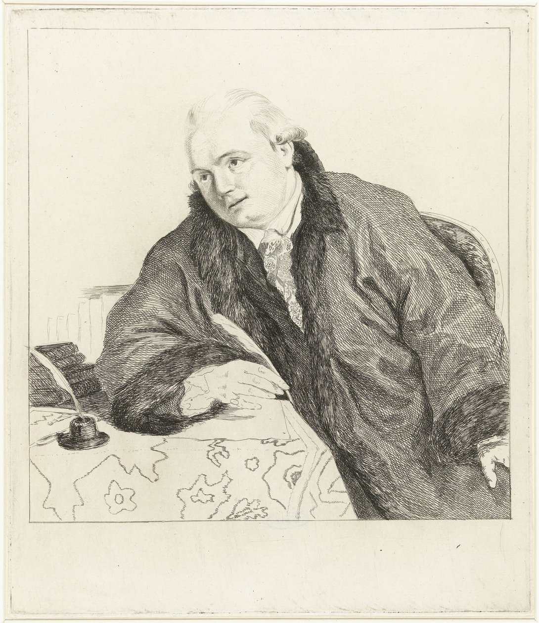 Retrato do compositor e gravador Johan Antoni Kauclitz Colizzi de Louis Bernard Coclers