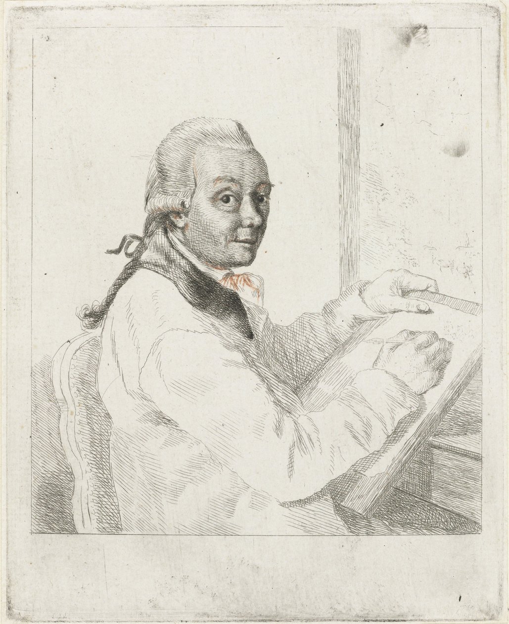 Retrato do artista Johannes Janson, desenho de Louis Bernard Coclers