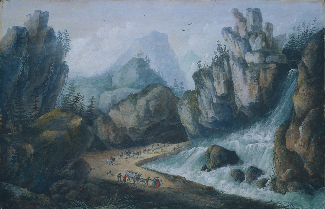 Torrent e cachoeira nos Alpes de Louis Bélanger