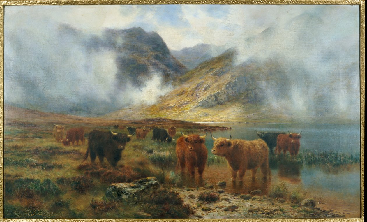 Por Loch Treachlan, Glencoe, manhã névoas, 1907 de Louis Bosworth Hurt