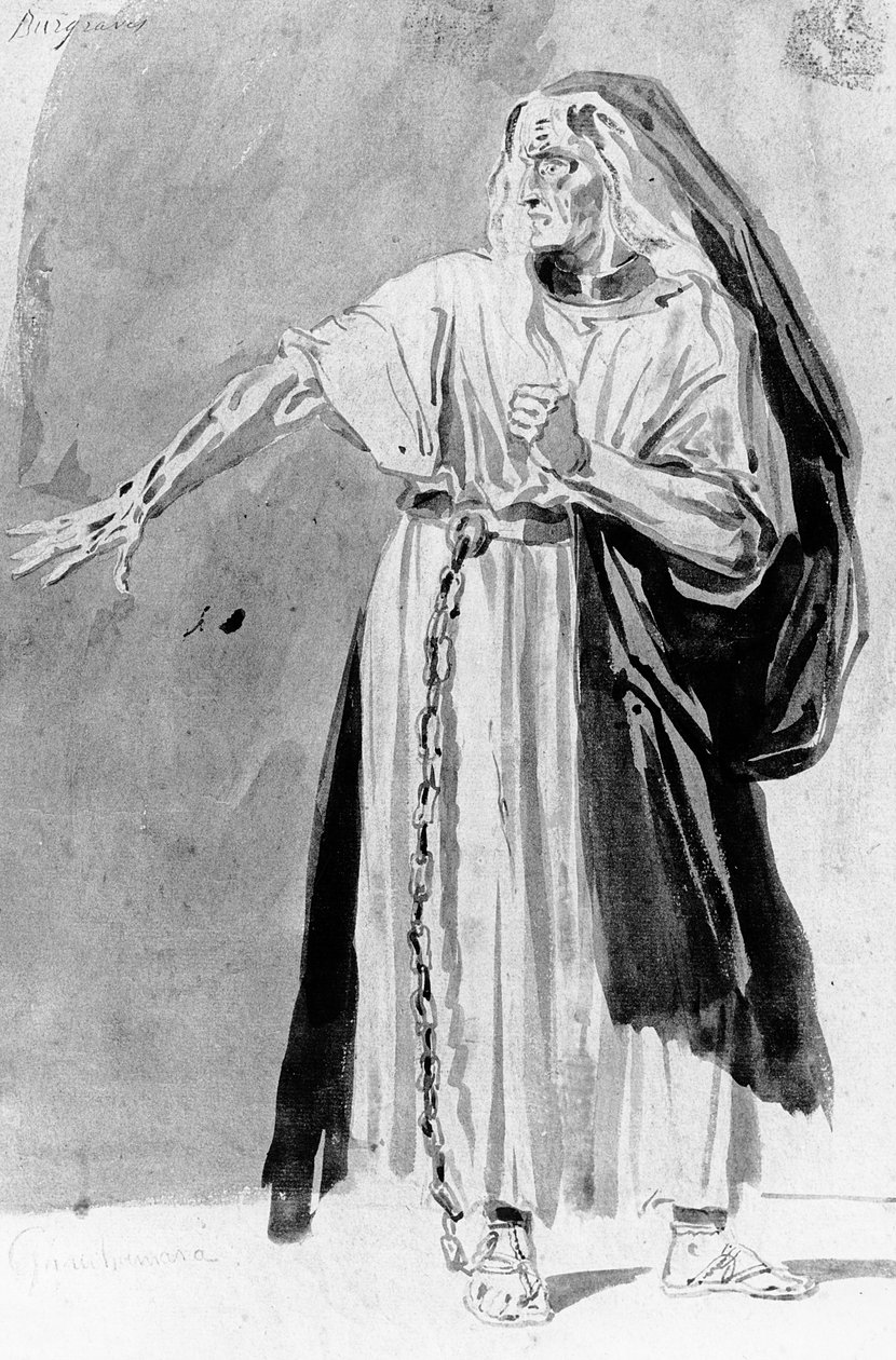 Figurinos de &39;Les Burgraves&39; de Victor Hugo (1802-85), c. 1843 de Louis Boulanger