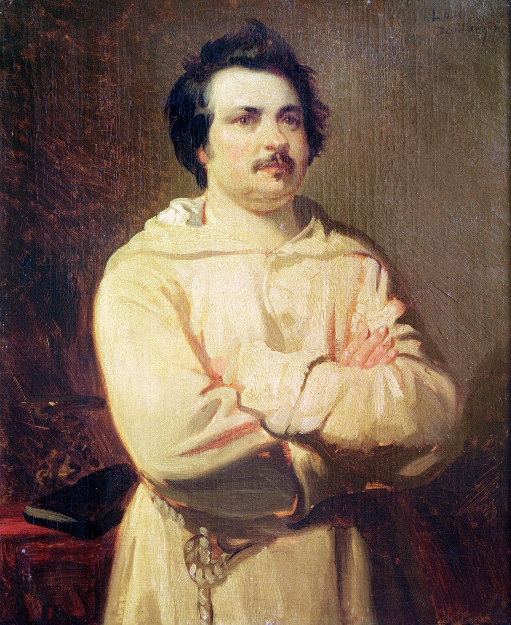 Honore de Balzac (1799-1850) no hábito de monge de 1829 de Louis Boulanger