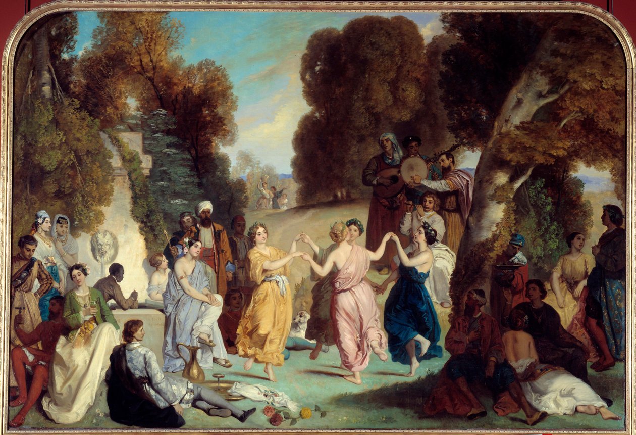 A Dança das Musas Pintura de Louis Boulanger (1806-1867) 1851 Sol. 2,2x3,25 m Paris, Musee Carnavalet de Louis Boulanger