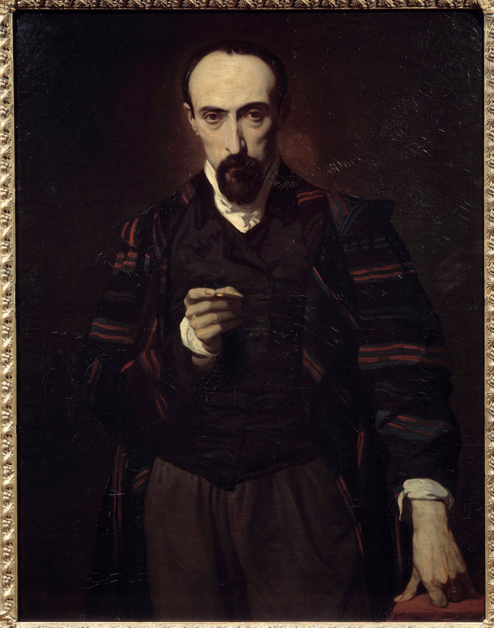 Retrato de Achille Deveria (1800-1857) pintor e gravador. Pintura de Louis Boulanger (1806-1867) de Louis Boulanger