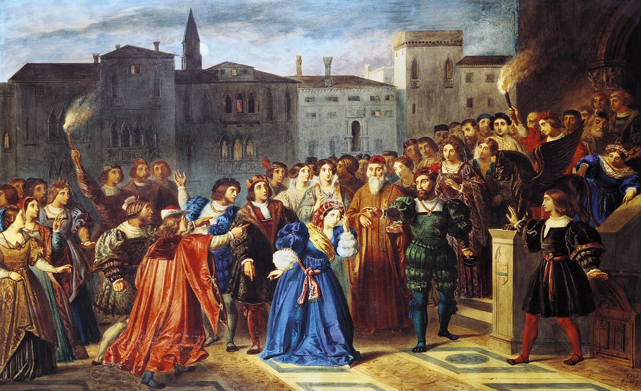 Cena de Confronto, de &39;Lucretia Borgia&39; por Victor Hugo de Louis Boulanger