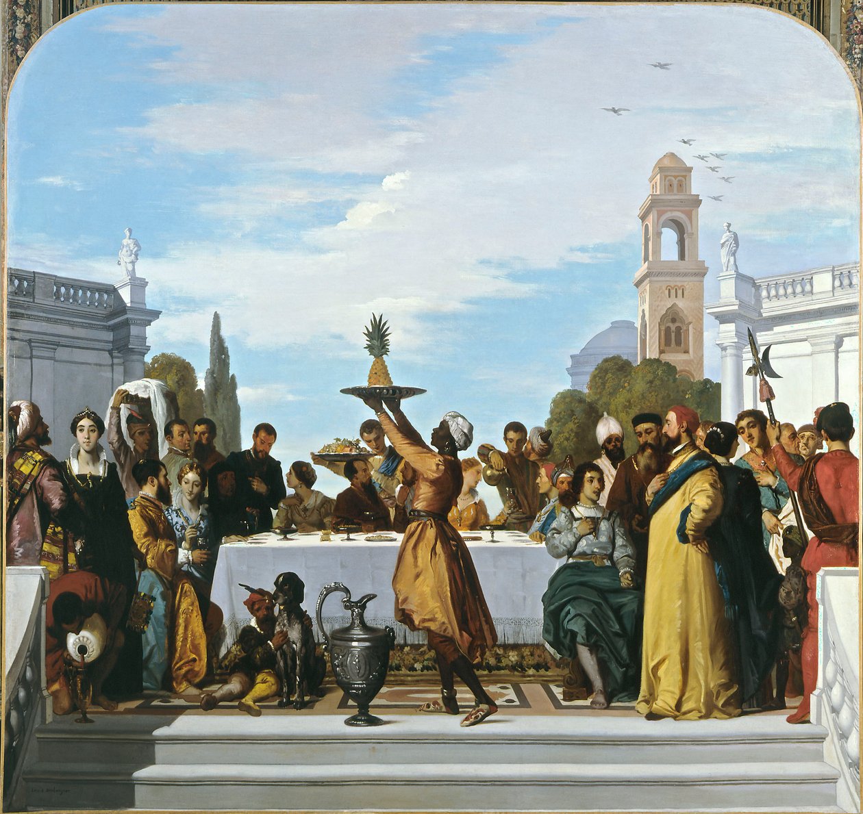 Festa de estilo veneziano, painel central de Louis Boulanger