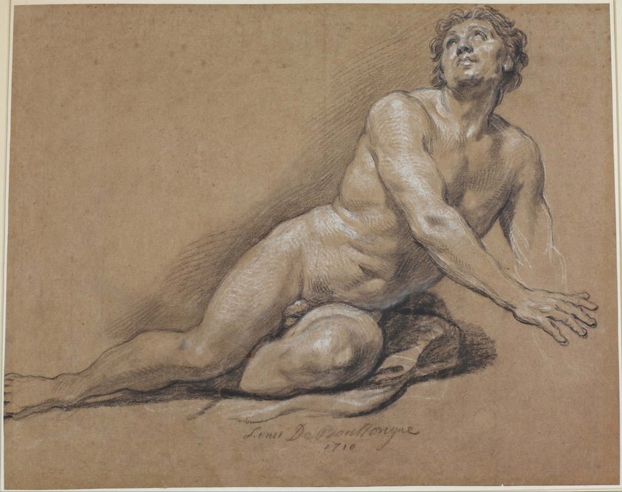 Nu masculino reclinado de Louis Boullongne the younger