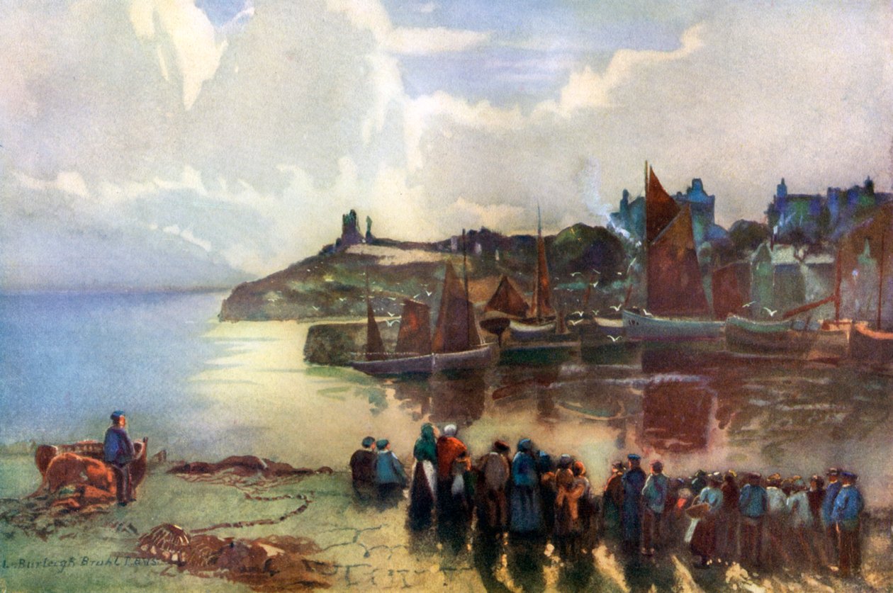 Castelo de Tenby e porto, Pembrokeshire, País de Gales, 1924-1926 de Louis Burleigh Bruhl