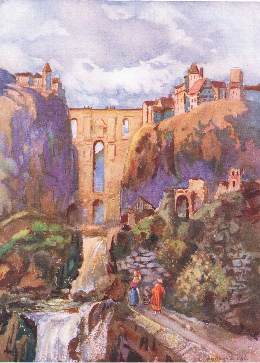 O Tajo Ronda, de Hutchinsons Picturesque Europe publicado por Hutchinson & Son, c.1930 de Louis Burleigh Bruhl