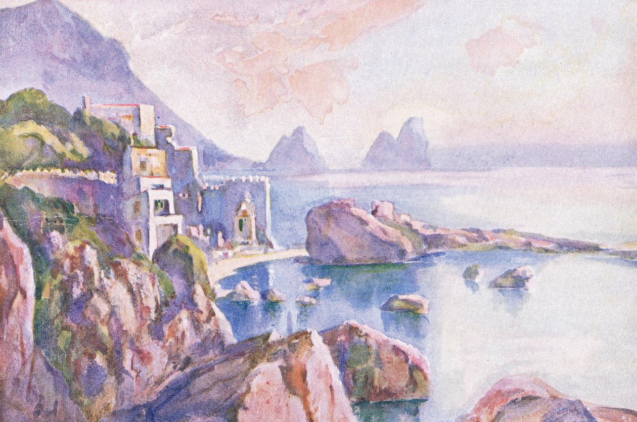 A ilha de Capri, da Hutchinsons Picturesque Europe, publicada por Hutchinson & Son, c.1930 de Louis Burleigh Bruhl