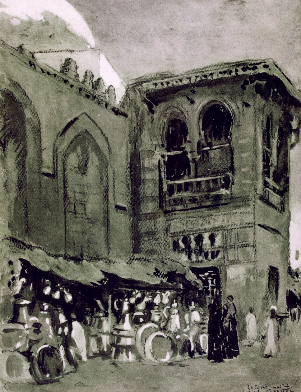 Comerciante de cobre, Cairo, Egito, 1928 de Louis Cabanes