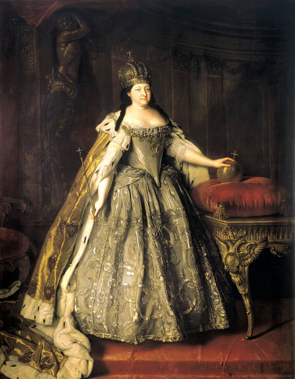 Retrato da imperatriz Anna Ioannovna, 1693-1740, 1730. de Louis Caravaque