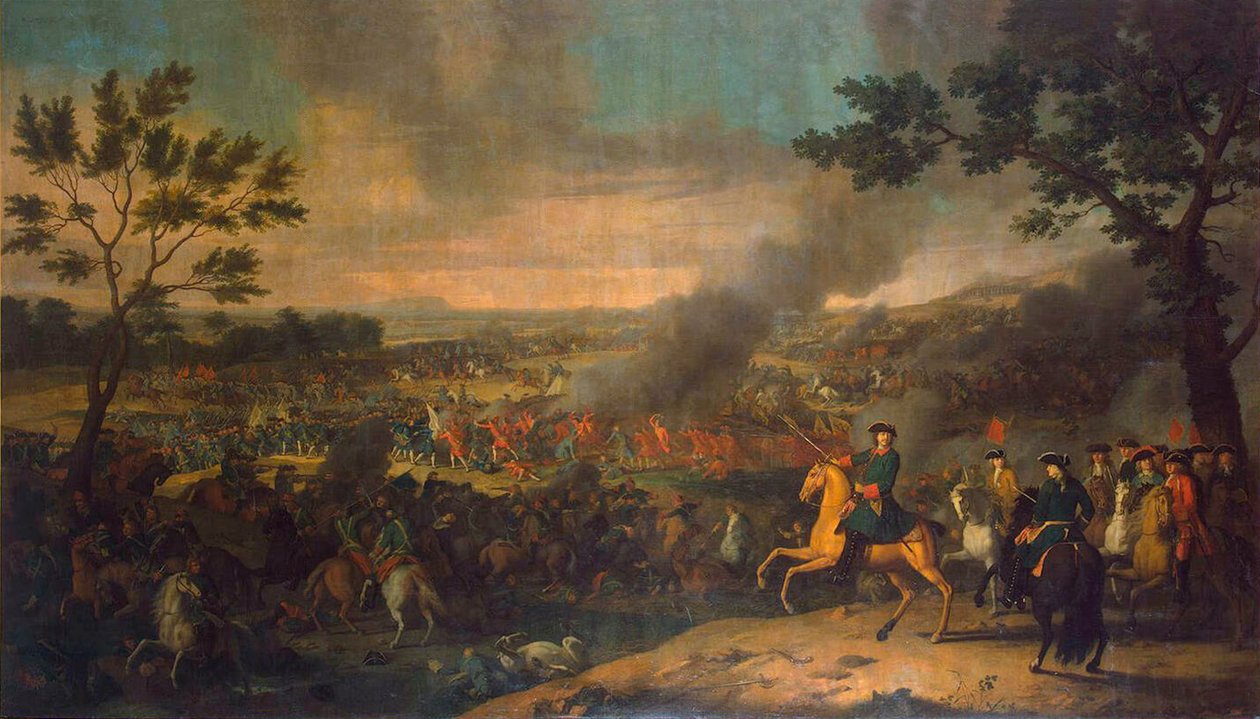 A Batalha de Poltava em 27 de Junho de 1709, 1717-1718.   de Louis Caravaque