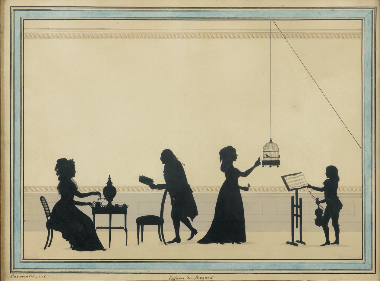 Família Mozart, c. 1763 de Louis Carrogis dit Carmontelle