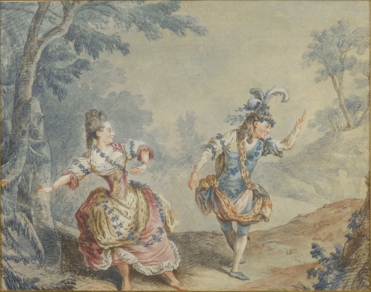 Marie Allard e Jean Dauberval no opéra-ballet Silvie de Louis Carrogis dit Carmontelle