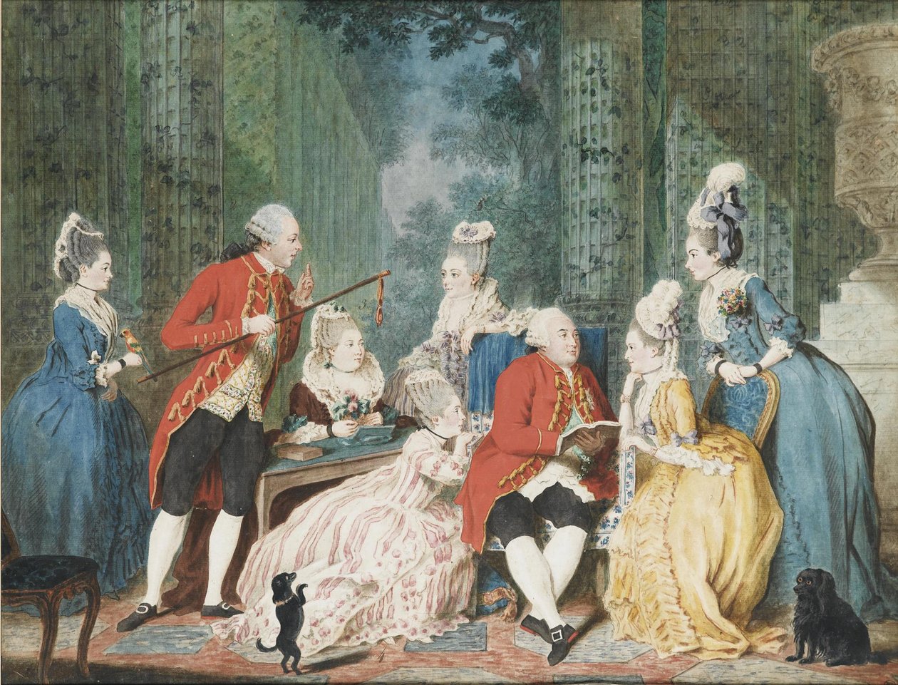 Sociedade no Palais Royal, ca 1775 de Louis Carrogis dit Carmontelle
