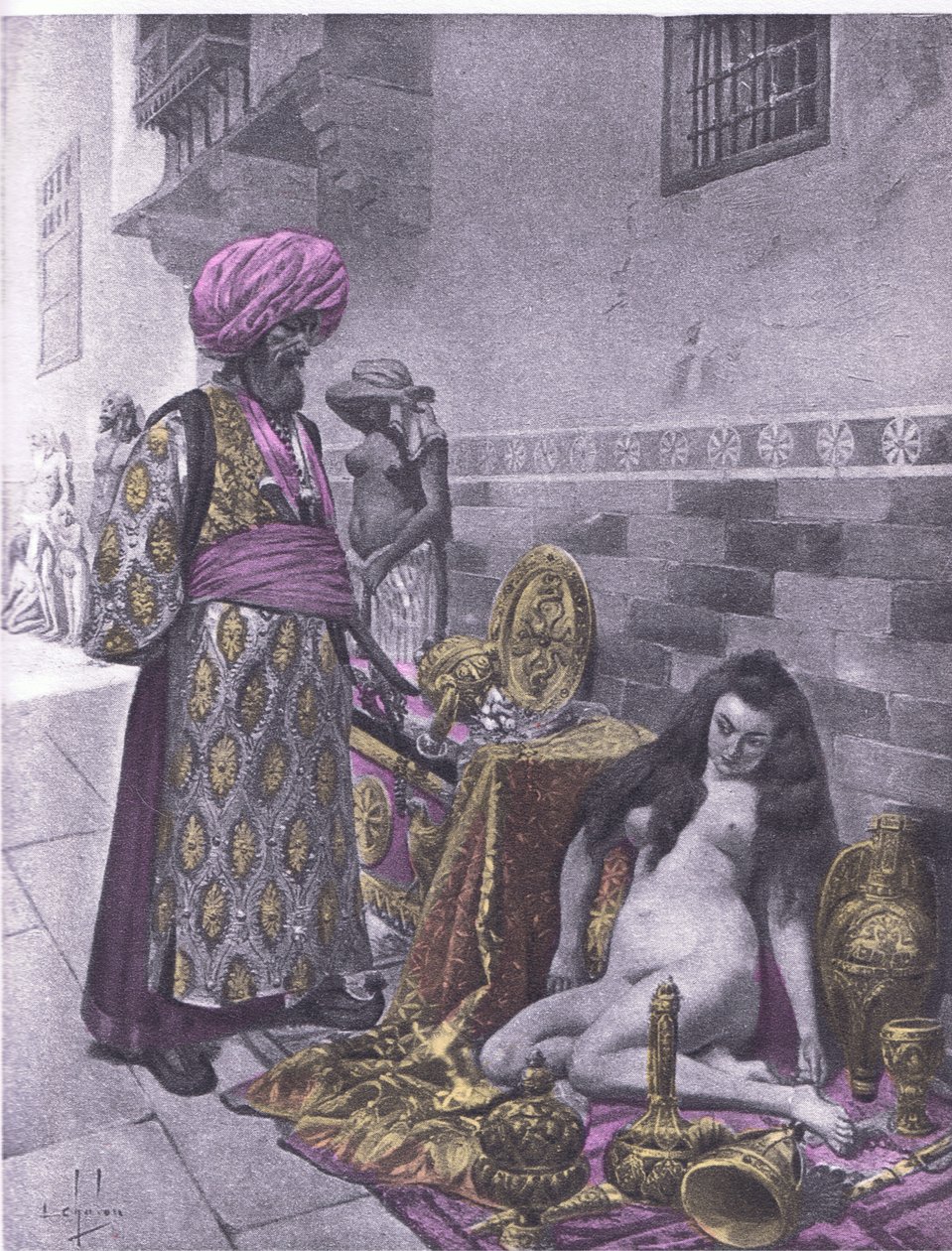 Osbech e os cativos, ilustração de Decameron de Boccaccio publicada pela Navarre Society 1930