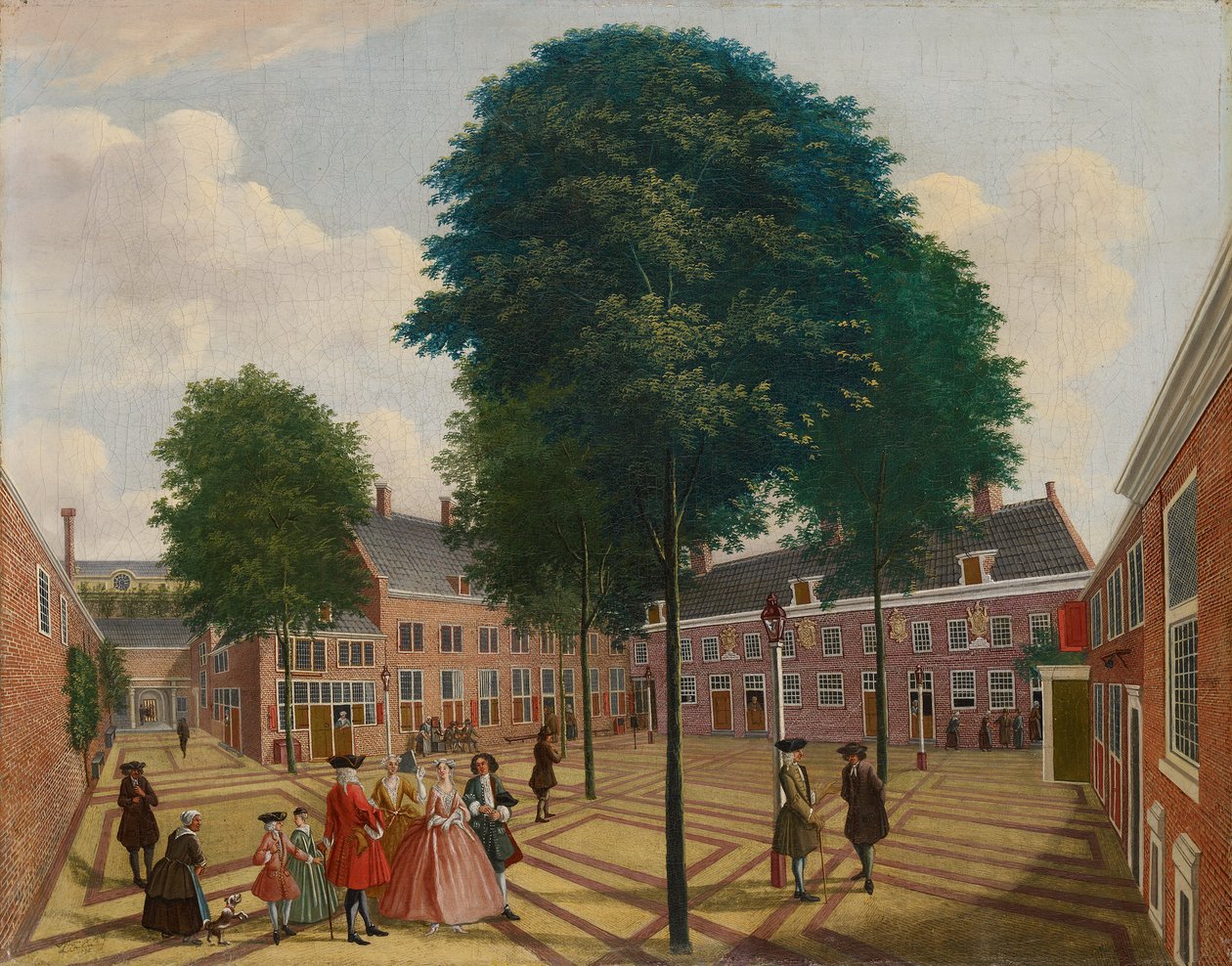 O grande pátio da casa dos leprosos, 1735 de Louis Chalon