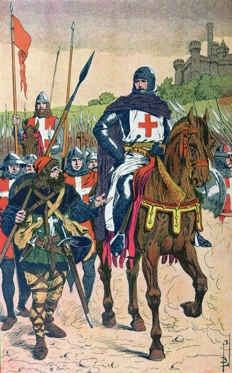 Partindo para as Cruzadas, ilustração de &39;Histoire de France&39; por Jules Michelet (1798-1874) c.1900 de Louis Charles Bombled