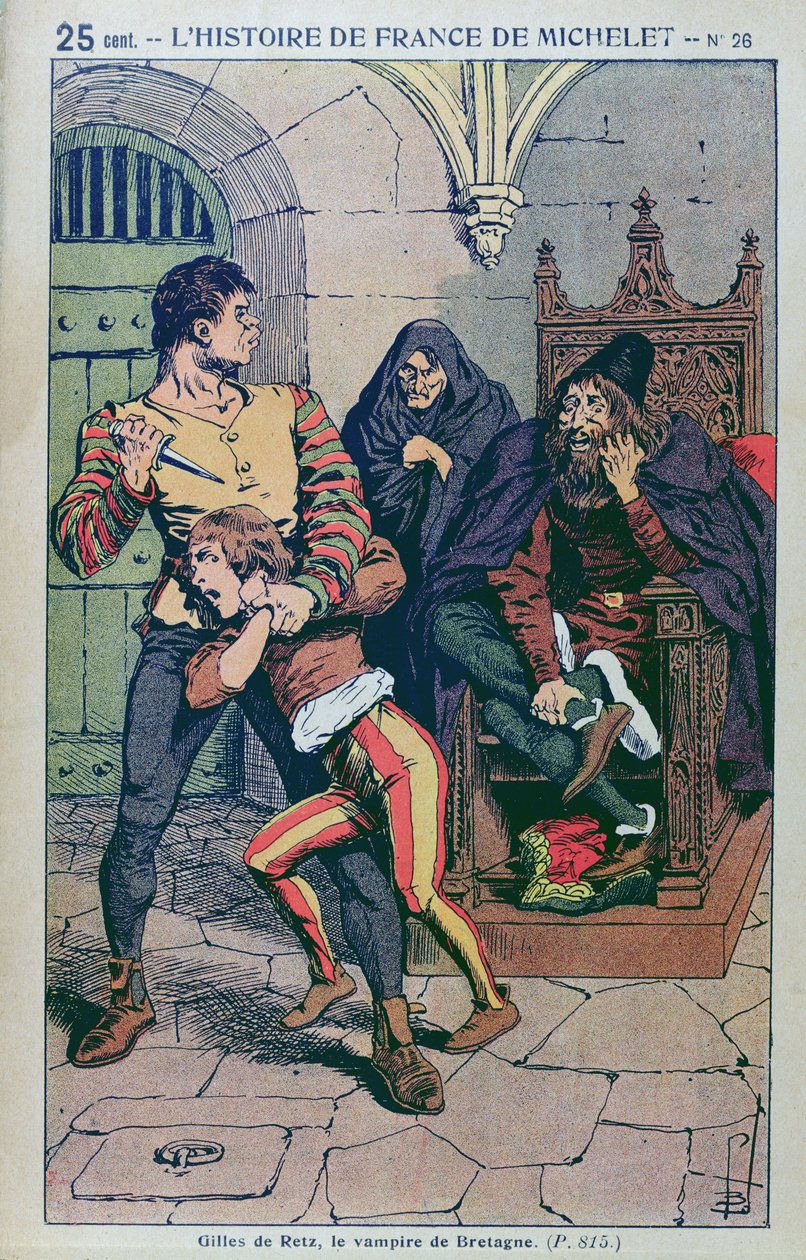 Gilles de Laval (1404-40) Senhor de Rais, em &39;Uma História Popular da França&39; por J. Michelet, c.1900 de Louis Charles Bombled