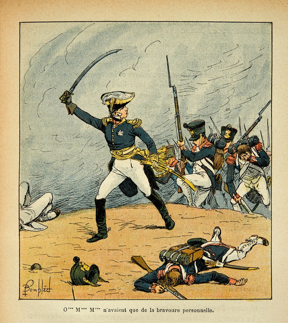 Ilustração de Bombled Louis (1862-1927) do livro "O Memorial de Santa Helena" do Conde Emmanuel de Las Cases (1766-1842): Um Encargo Geral à Cabeça de Suas Tropas, Coleção Privada de Louis Charles Bombled