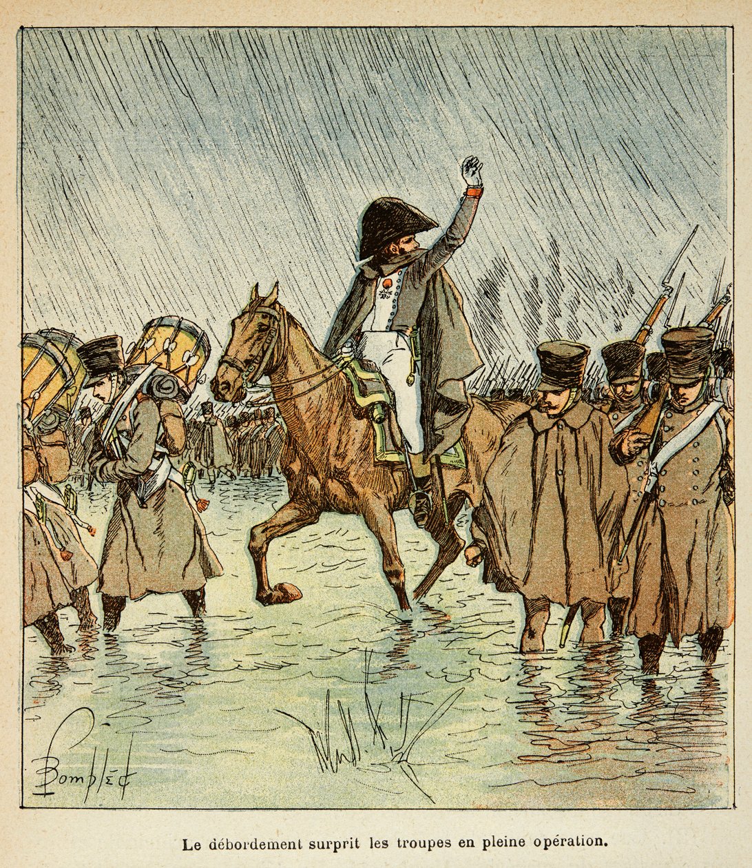 Ilustração de Bombled Louis (1862-1927) do livro "O Memorial de Santa Helena" do Conde Emmanuel de Las Cases (1766-1842): A Armee Imperiale em 1813, Coleção Particular de Louis Charles Bombled