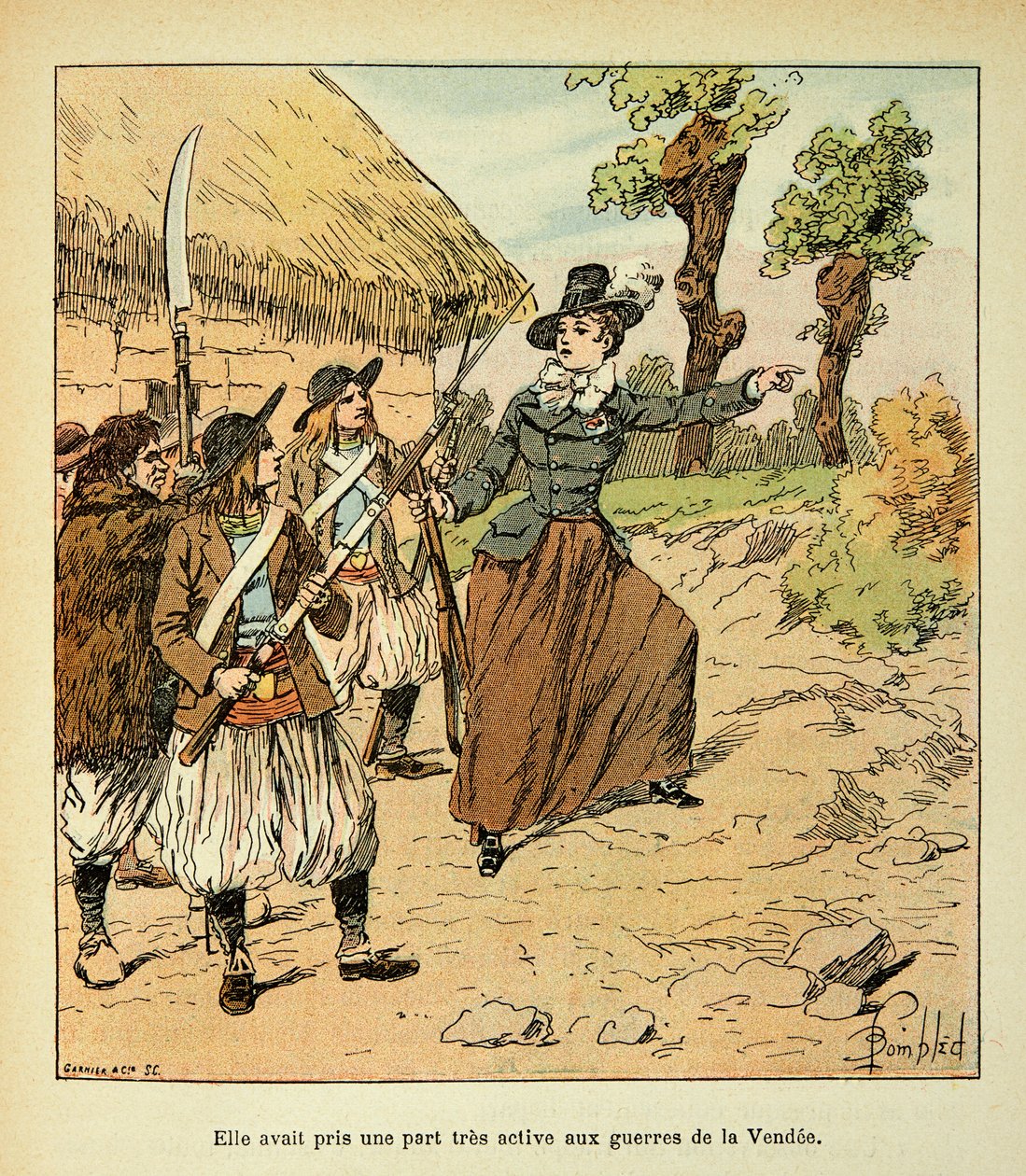 Ilustração de Bombled Louis (1862-1927) do livro "O Memorial de Santa Helena" do Conde Emmanuel de Las Cases (1766-1842): Guerra de Vendee, Coleção Particular de Louis Charles Bombled