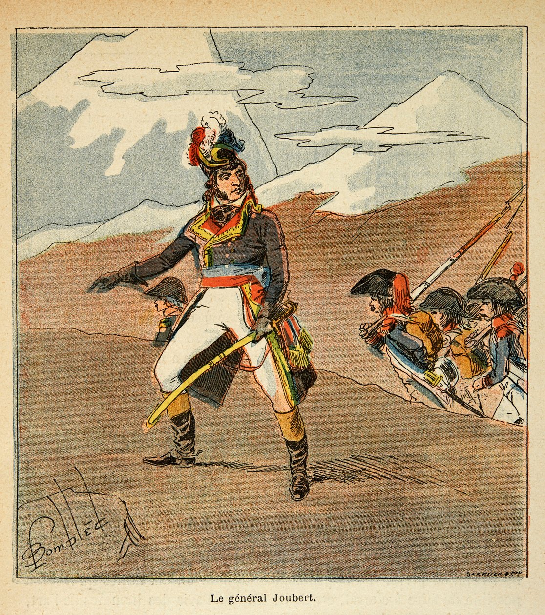 Ilustração de Bombled Louis (1862-1927) do livro "O Memorial de Santa Helena" do Conde Emmanuel de Las Cases (1766-1842): Retrato do General Joubert (1769 - 1799), Coleção Particular de Louis Charles Bombled