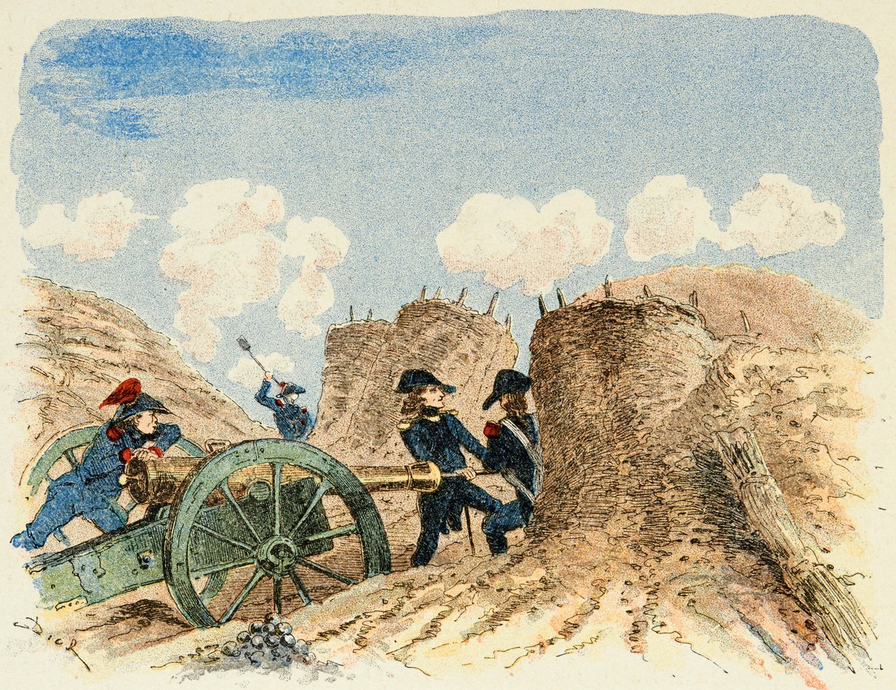 Ilustração retirada do livro "Les heros du Siecle", recitação anedótica de Dick de Lonlay e ilustrada por Louis Bombled (1862-1927) de Louis Charles Bombled