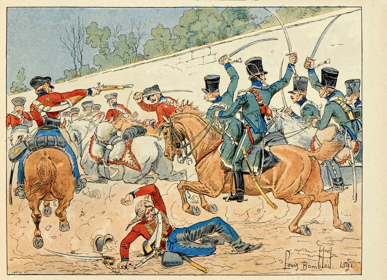 Ilustração retirada do livro "Les heros du Siecle", recitação anedótica de Dick de Lonlay e ilustrada por Louis Bombled (1862-1927) de Louis Charles Bombled