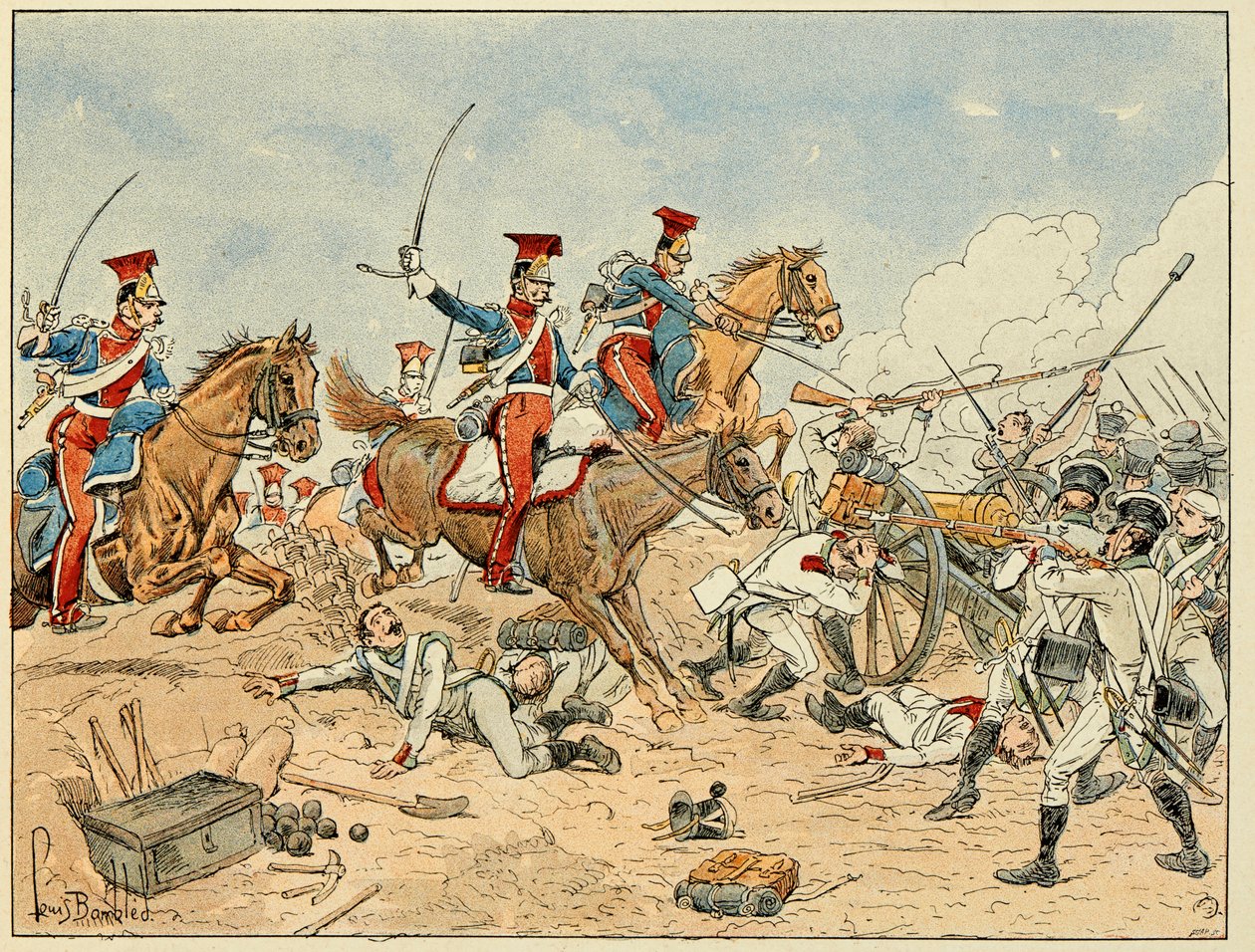 Ilustração retirada do livro "Os Heróis do Siecle", recitação anedótica de Dick de Lonlay e ilustrada por Louis Bombled (1862-1927) de Louis Charles Bombled