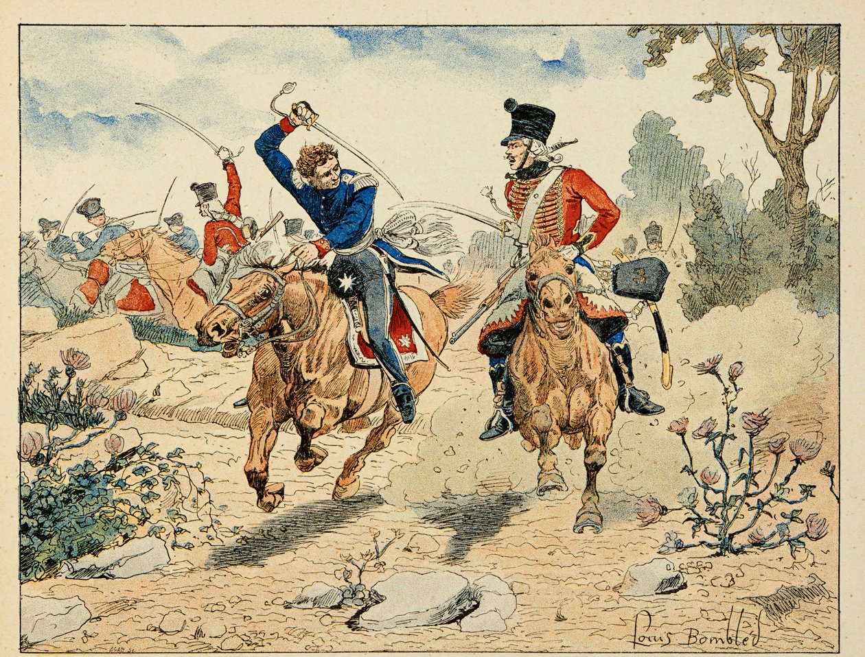 Ilustração retirada do livro "Os Heróis do Siecle", recitação anedótica de Dick de Lonlay e ilustrada por Louis Bombled (1862-1927) de Louis Charles Bombled