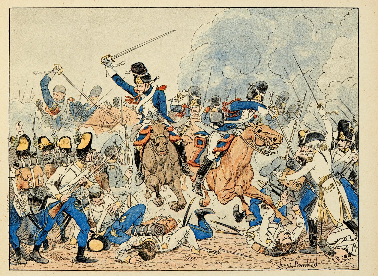 Ilustração retirada do livro "Os heróis do século", recitação anedótica de Dick de Lonlay e ilustrada por Louis Bombled (1862-1927) de Louis Charles Bombled