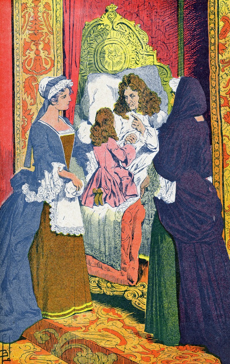 Luís XIV no seu leito de morte de Louis Charles Bombled