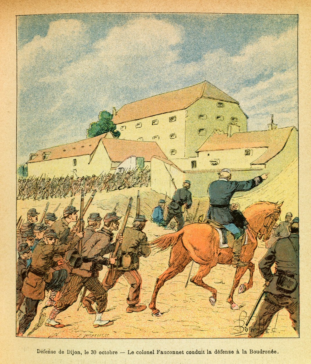 The Eastern Armee of Eugene Sergeant, dit Grenest, ilustrado por Louis Bombled (1862-1927) (Guerra Franco-Alemã; campanha de 1870-1871): Defesa da cidade de Dijon, em 30 de outubro de Louis Charles Bombled
